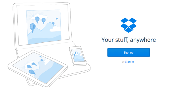 Dropbox sample call to action
